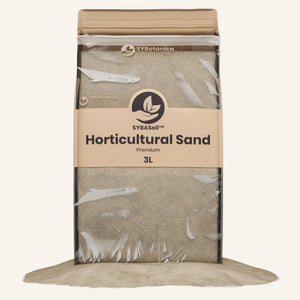 Sachet scellé de sable horticole avec son étiquette visible